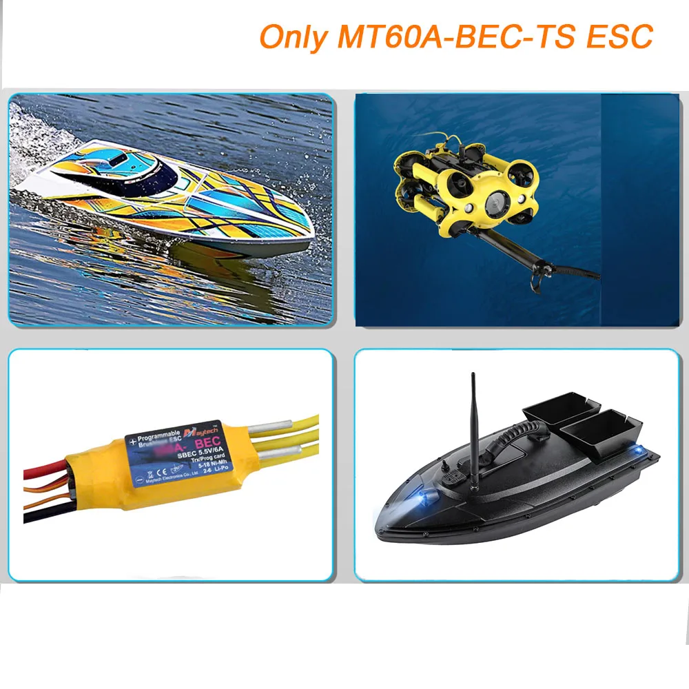 1/4PCS MAYRC 60A 5,6V/8A BEC 2-6S с водно охлаждане ESC електронен регулатор на скоростта за RC лодка стръв хвърляч подводен робот
