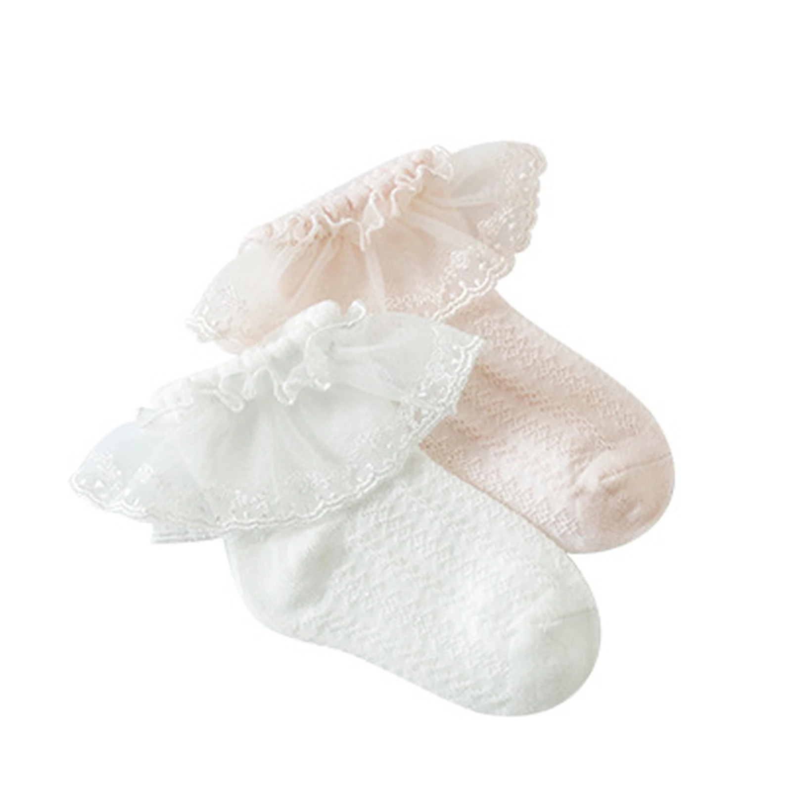 1PCS Прекрасни бебешки памучни чорапи Новородено бебе пролет лято / бели лък чорапи за малко дете мека дишаща глезена чорап