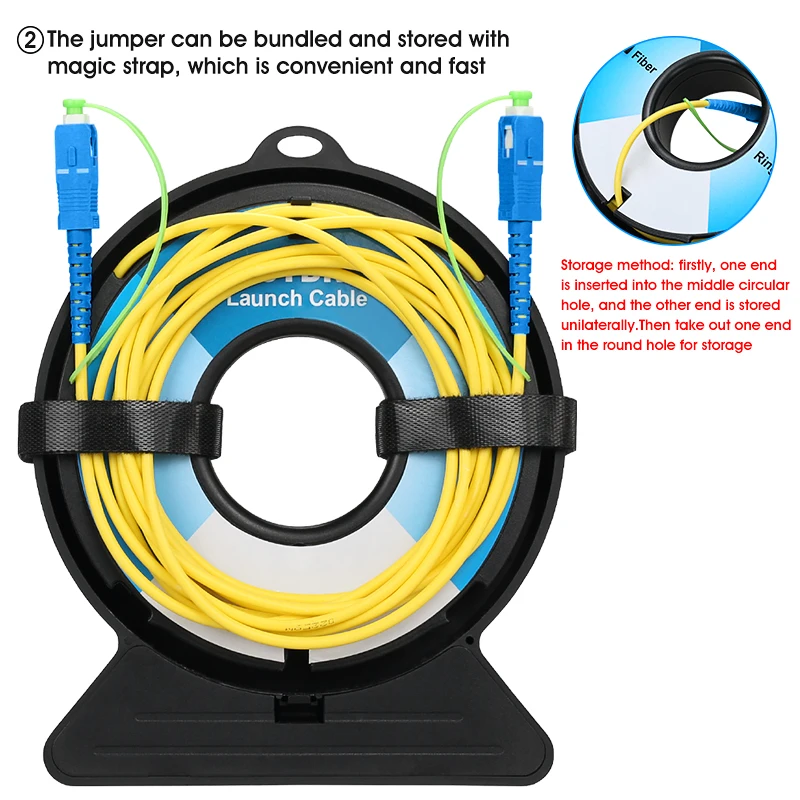 2000M OTDR удължителен кабел за оптични влакна OTDR стартов кабел Fiber Ring SC / FC / ST / LC (APC / UPC) Единична режим за елиминиране на мъртва зона
