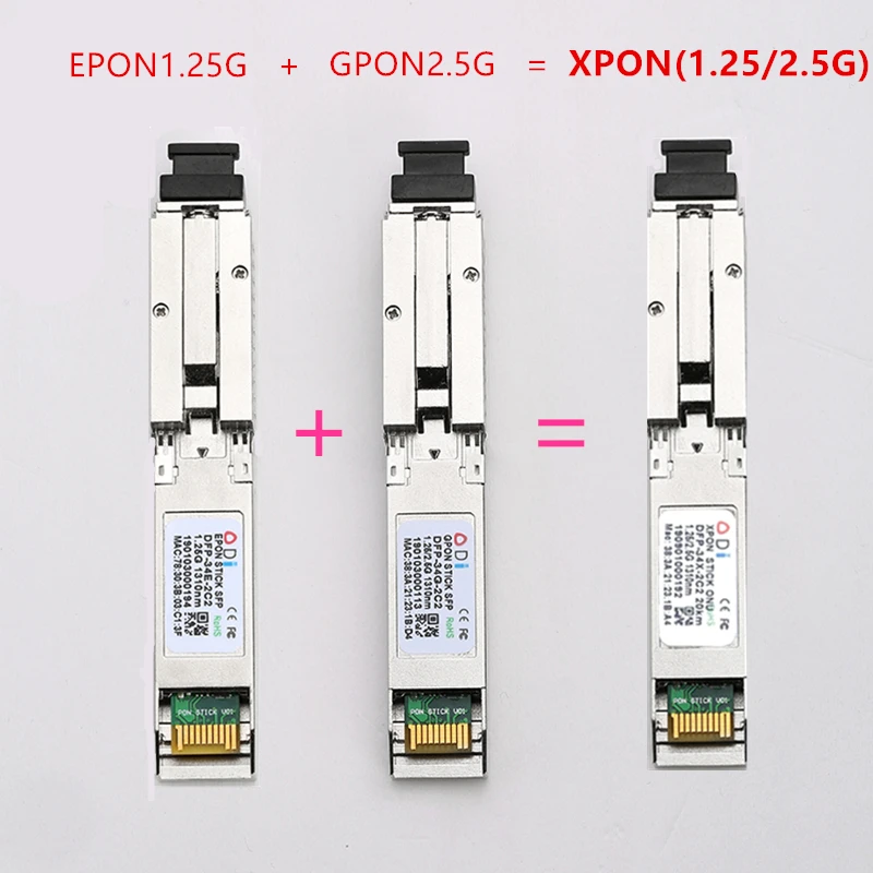 E/GXPON SFP ONU стик с MAC SC конектор DDM pon модул 1490/1330nm 1.25/2.5G XPON/EPON/GPON( 1.244Gbps/2.55G)802.3ah E/GXPON