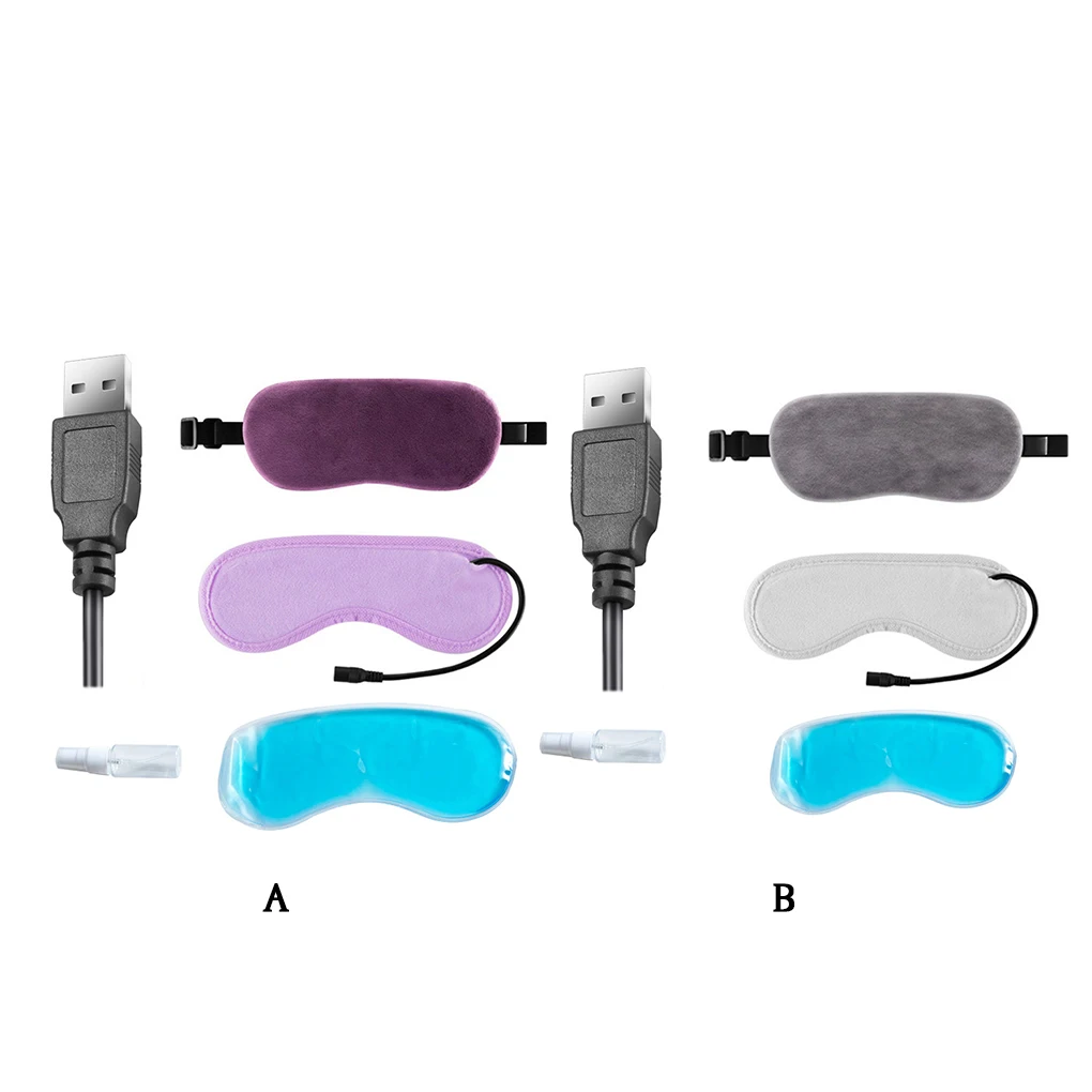 Eye Pad USB пара отопляем лед чанта сенки регулируеми преносими меки плюшени спи око кръпка лилаво