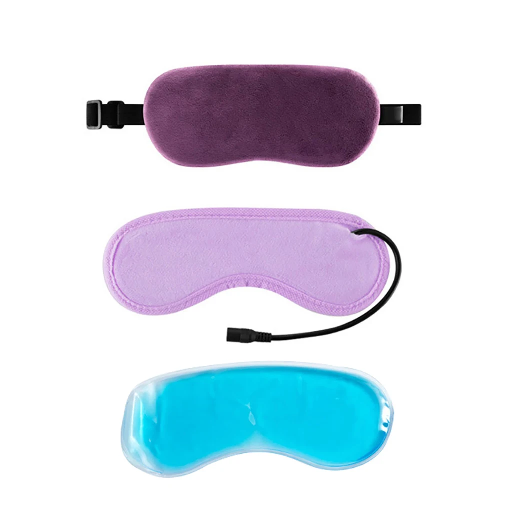 Eye Pad USB пара отопляем лед чанта сенки регулируеми преносими меки плюшени спи око кръпка лилаво
