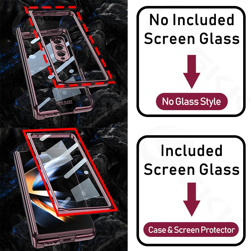 GKK За Samsung Galaxy Z Fold 4 покритие Ясен калъф Магнитна панта Изцяло включен защитен капак на рамката за Galaxy Z Fold4 случай