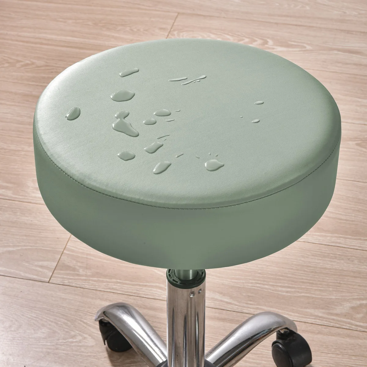 PU кожа водоустойчив кръгъл стол капак прахоустойчив плътен цвят еластични капаци на седалките табуретка капак начало ресторант стол протектор