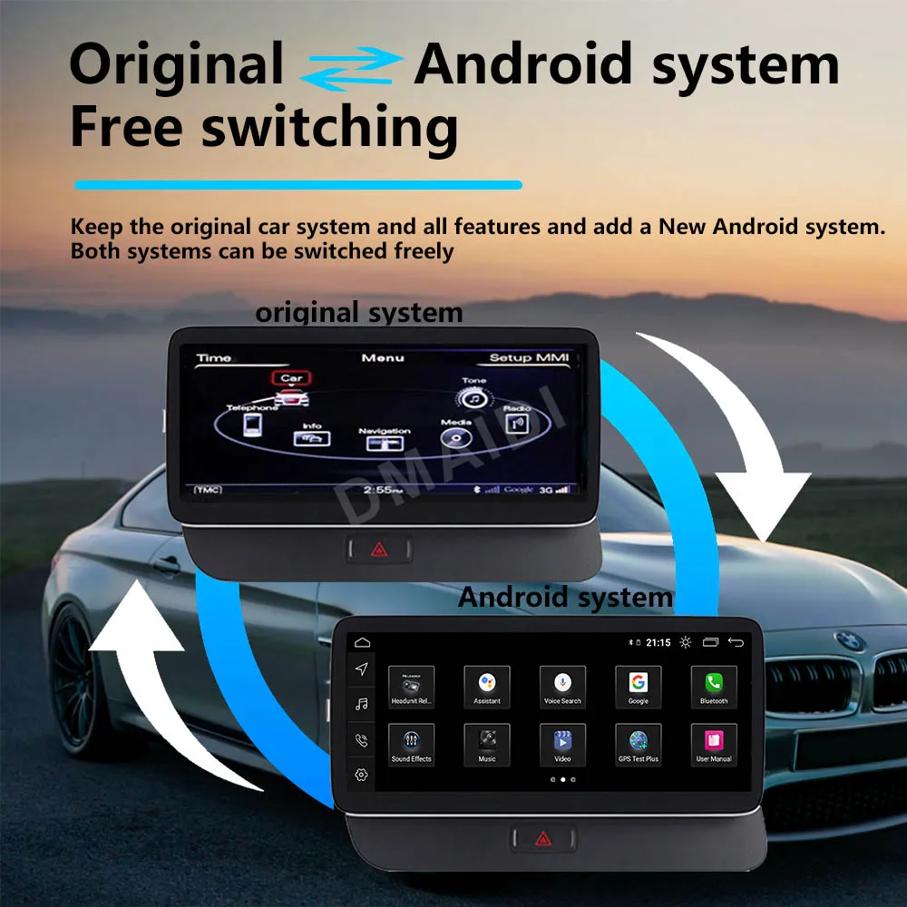 Snapdragon 665 Android 13 Безжично радио Carplay за Audi A6 C7 128G Автомобилен мултимедиен плейър Автоматично централно управление Сензорен модул GPS