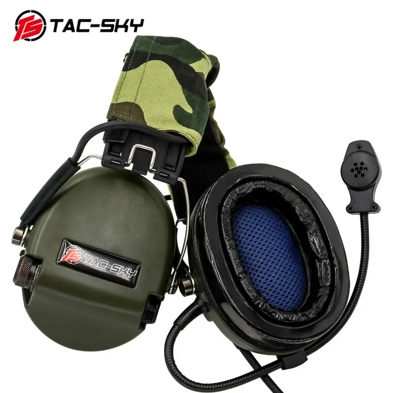 TAC-SKY Слушалки Sordin Шумопотискащи пикапи Защита на слуха Стрелба Тактически наушници и военен адаптер U94 PTT