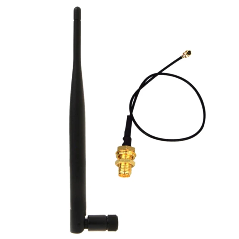 WiFi антена 5dbi 21cm U.FL/IPEX към RPSMA Pigtail кабел 2.4GHz Omni антена за бустер AP WLAN рутер модем USB адаптер разширител