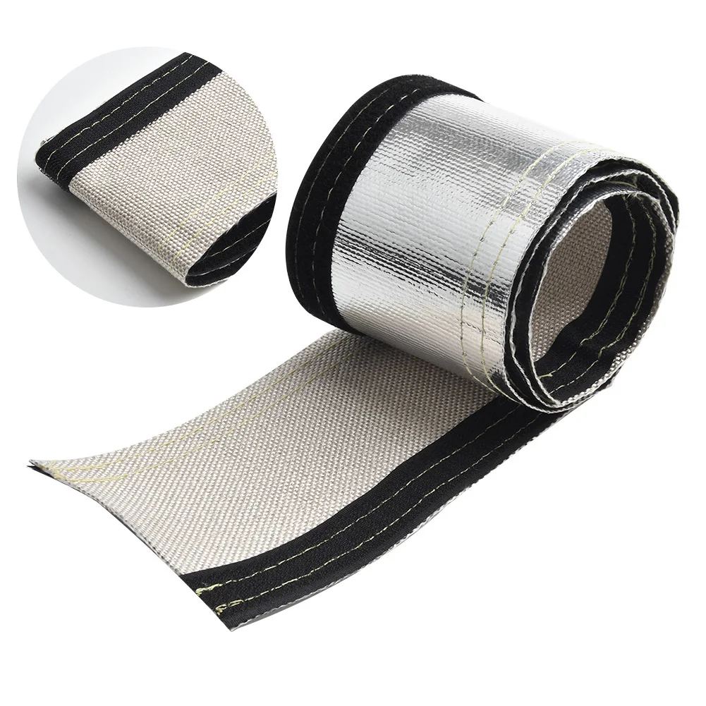 Wrap маркуч капак топлина висока температура защита подмяна ръкав тръби черно + сребро отстраняване топлина щит защита