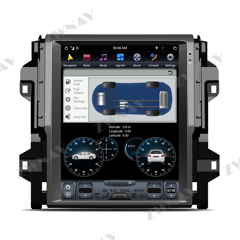 ZWNAV кола радио GPS навигация аудио стерео за Toyota Fortuner 2016-2020 кола радио Android 9.0 PX6 DSP + CARPLAY