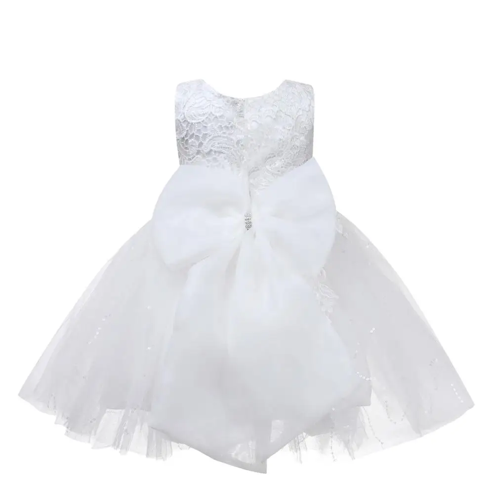 Бяла дантела с пайети Бебе момиче рокля Детска кръщелна рокля Новородено Конкурс Кръщелна рокля за парти Сватба 1 година рокля за рожден ден