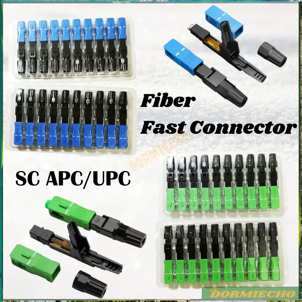 Високо качество 20 / 300pcs / Lot оптичен бърз конектор SC UPC SC APC бърз студен конектор Вграден SM Fiber Field събрание FTTH