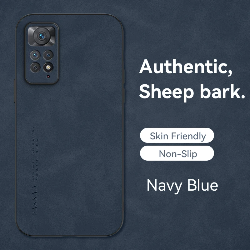 Лек луксозен калъф за телефон от овча кожа за Xiaomi Redmi Note 11E 11 Pro 11S 10 Pro Max Shockproof Antiskid Back Cover Funda