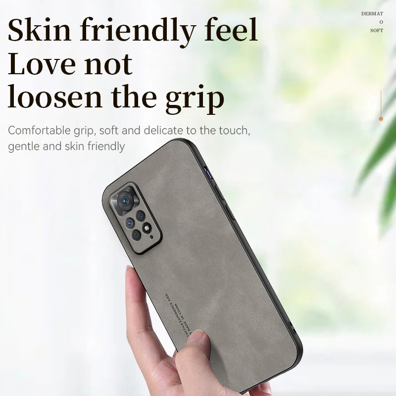 Лек луксозен калъф за телефон от овча кожа за Xiaomi Redmi Note 11E 11 Pro 11S 10 Pro Max Shockproof Antiskid Back Cover Funda