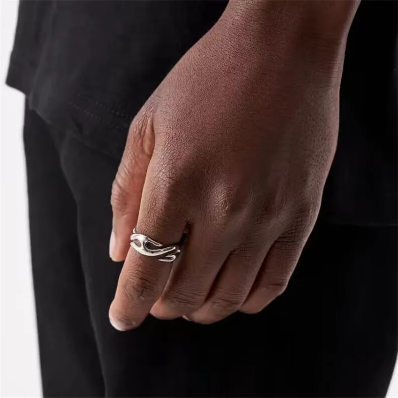 Моден пламъчен пръстен 316L Stainelss стоманени бижута пънк стил мъже жени велосипедист пръстен