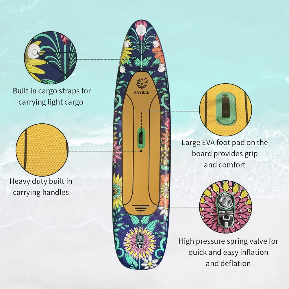 надуваема дъска за гребло с аксесоари sup board waterplay drop stitch surfing touring