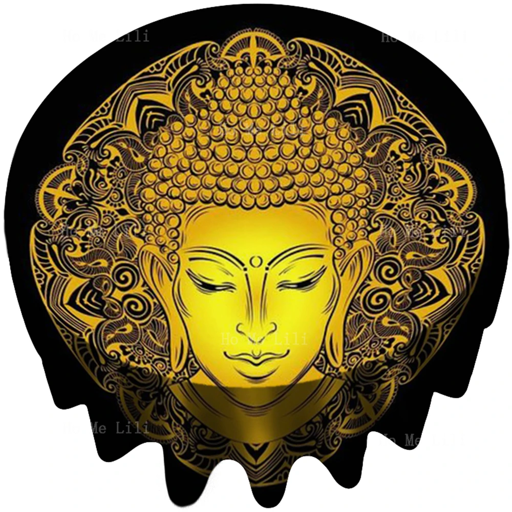 Религиозни вярвания Златният Буда медитира Неон Буда масло и вода доказателство кухненска маса декорация